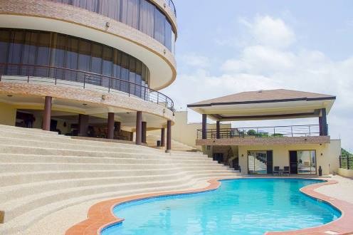 The pool area of the grand Asamoah Gyan home