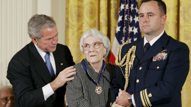 Harper Lee made a rare public appearance in 2007 to accept the Presidential Medal of Freedom from George Bush.