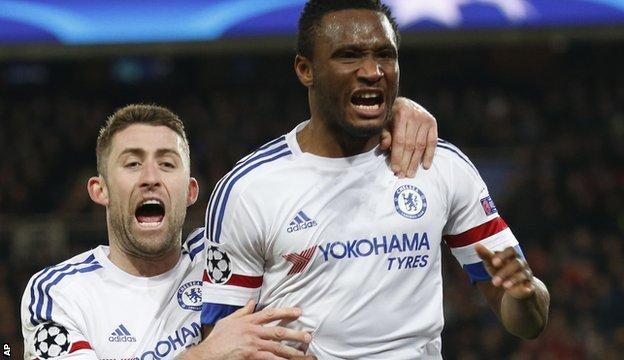 John Mikel Obi's goal was only his sixth for Chelsea in almost 10 years with the club.