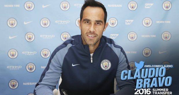 Claudio Bravo will make his Manchester City debut in next month's derby