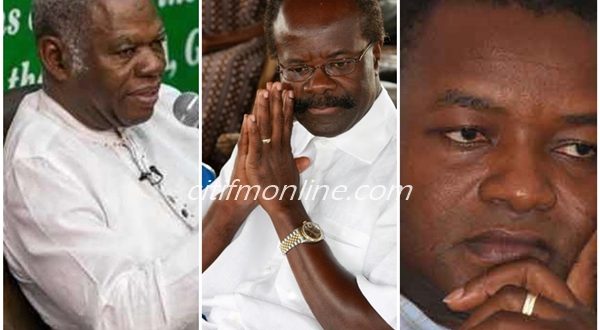 (From Left - PNC's Dr. Edward Mahama, PPP's Dr. Papa Kwesi Nduom and APC's Hassan Ayariga).