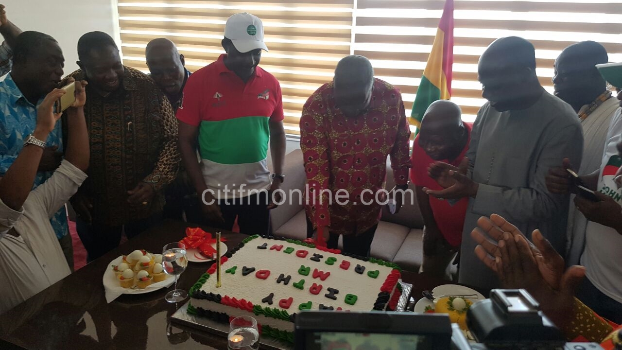 NDC surprises Mahama with birthday cake [Photos]