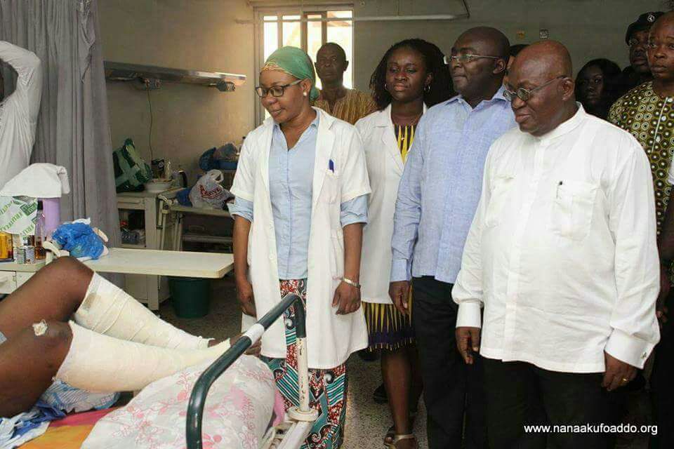 Labadi explosion: Nana Addo, Bawumia visit victims