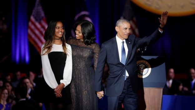 Obama give emotional farewell speech