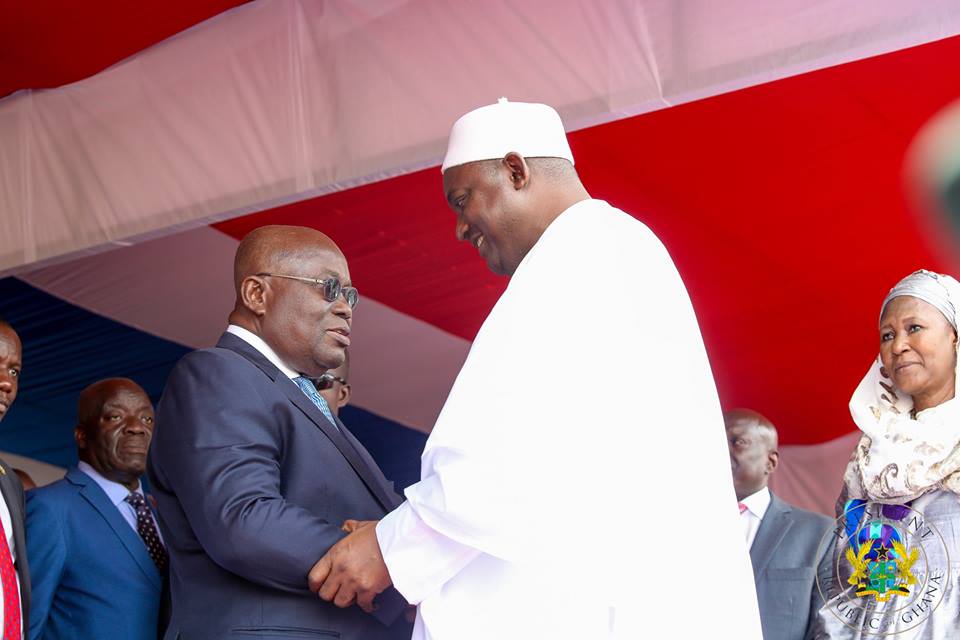 Nana Addo at Barrow’s inauguration, visits Ghanaians in Gambia [Photos]