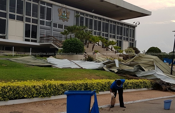 Parliament’s roof ripped off: The morning after the storm [Photos]