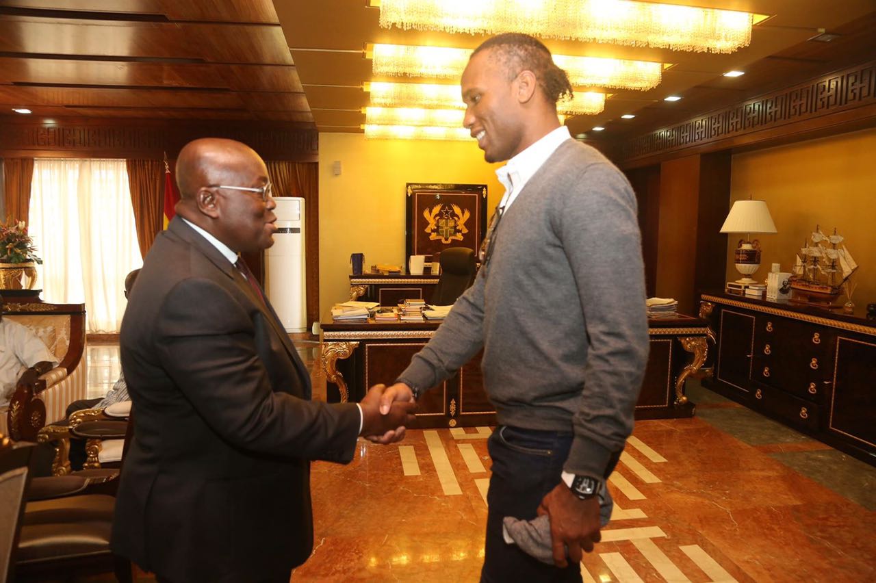 Drogba pays surprise visit to Nana Addo