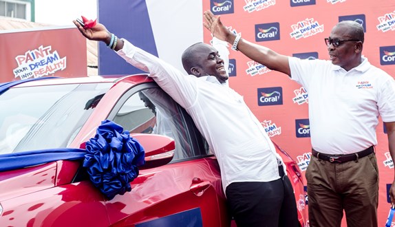 Coral Paints rewards 32-year old with brand new car