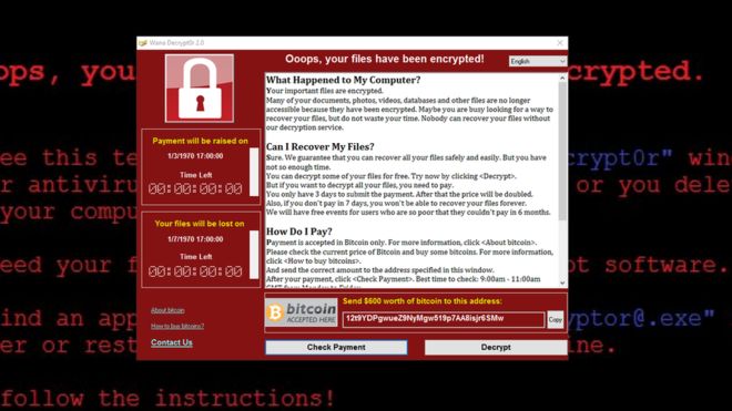 Ransomware infections reported worldwide