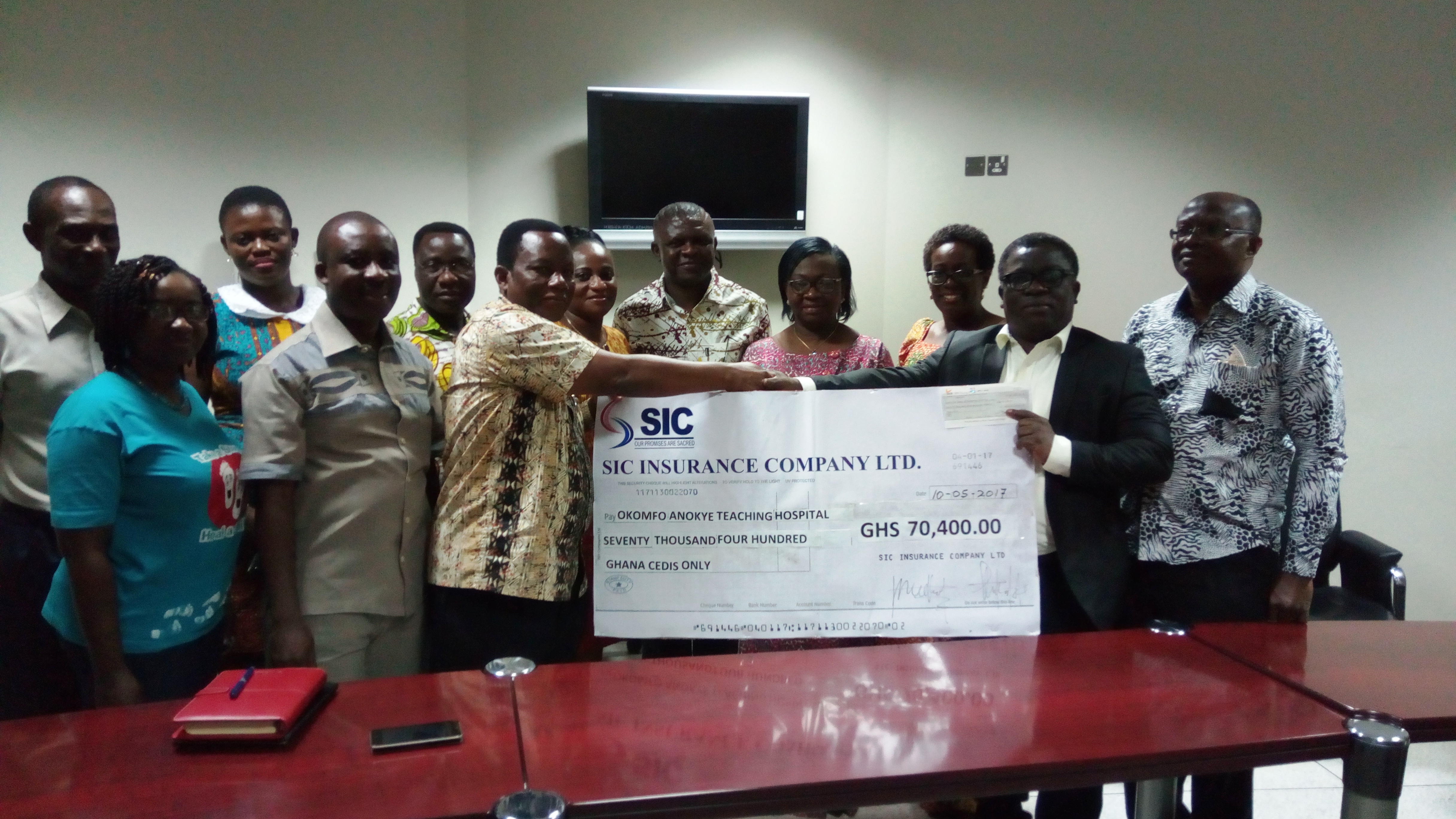 SIC Insurance fulfills pledge, donates to KATH Pediatric unit