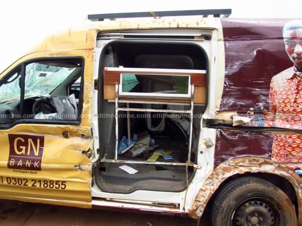 NKoranza: Man hijacks GN Bank van, crashes into 3 cars