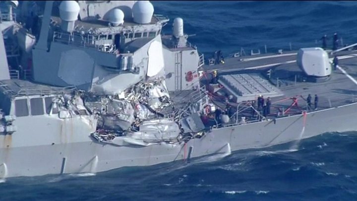 USS Fitzgerald crash: Seven navy crew missing off Japan