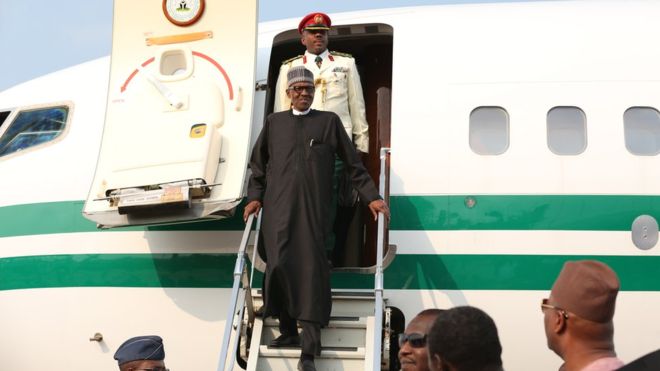Buhari returns to Nigeria from UK