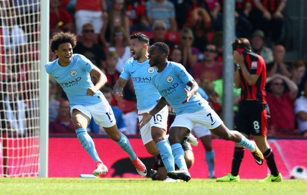 Late Sterling strike earns Man City win at Bournemouth