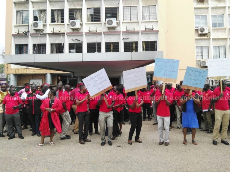 PUWU staff picket to demand redundancy pay for ECG workers