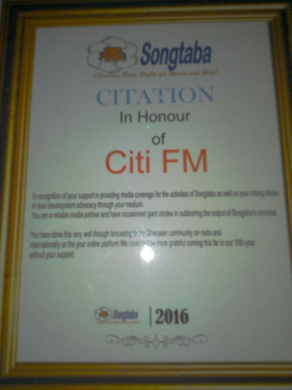 CITI FM wins Songtaba's 10th Anniversary media award