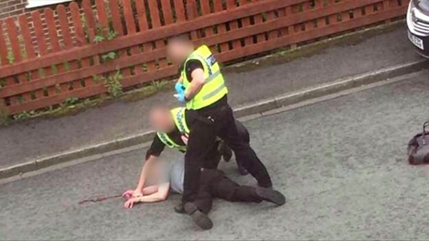 Police said a man was arrested in Market Street near the scene of the attack in Birstall.