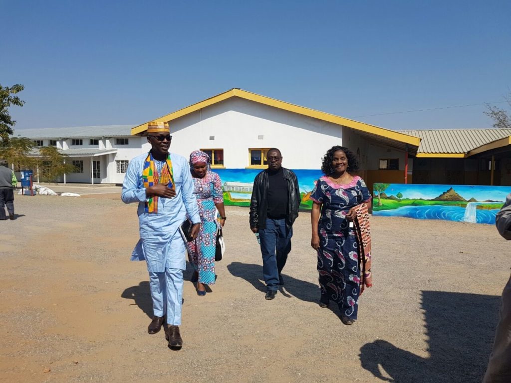 Mrs. Swaniker on an inspection tour of her school with (l to r) H.E. Alhaji A. Harruna Attah , High Commissioner, Ms. Salamatu Yakubu, Minister-Counsellor and Mr. Solomon Opare-Kumi, Hon. Consul