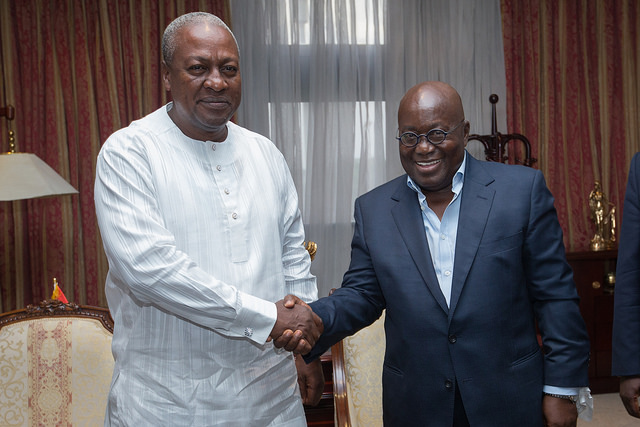 President-Elect Nana Addo and outgoing President, Nana Akufo-Addo.