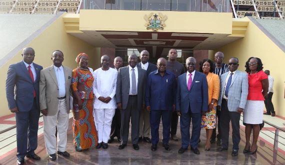 President Akufo-Addo with some of his minister nominees