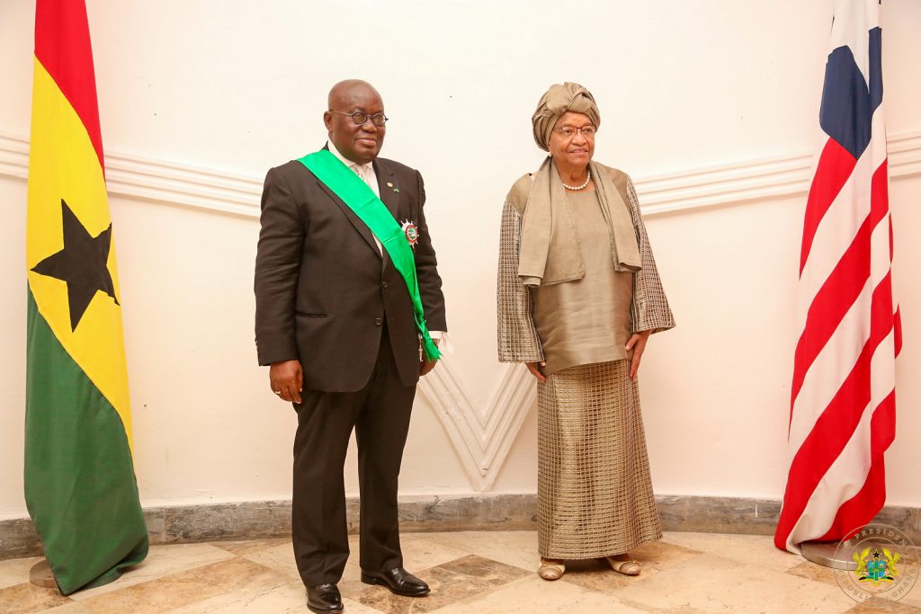 President Nana Akufo-Addo with Liberia's President, Ellen Johnson Sirleaf