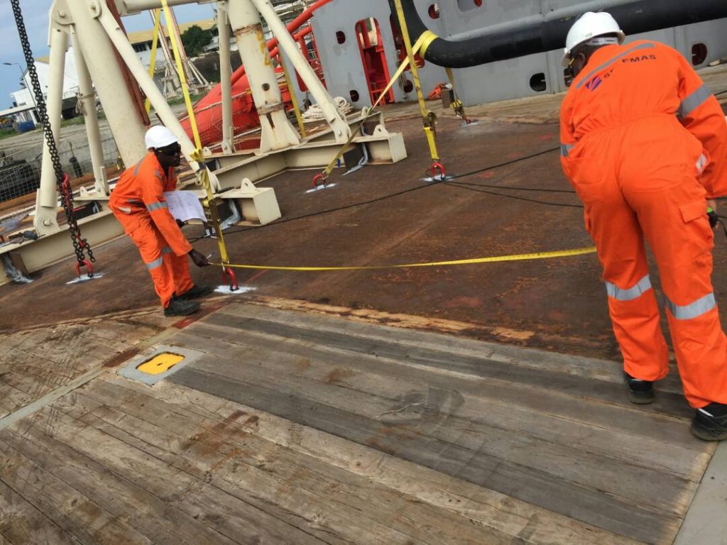 SEL Ghanaian Engineers at work aboard the EMAS SubSea Construction Vessel