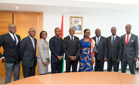 The NCA board membrs with the Ministers of Communication
