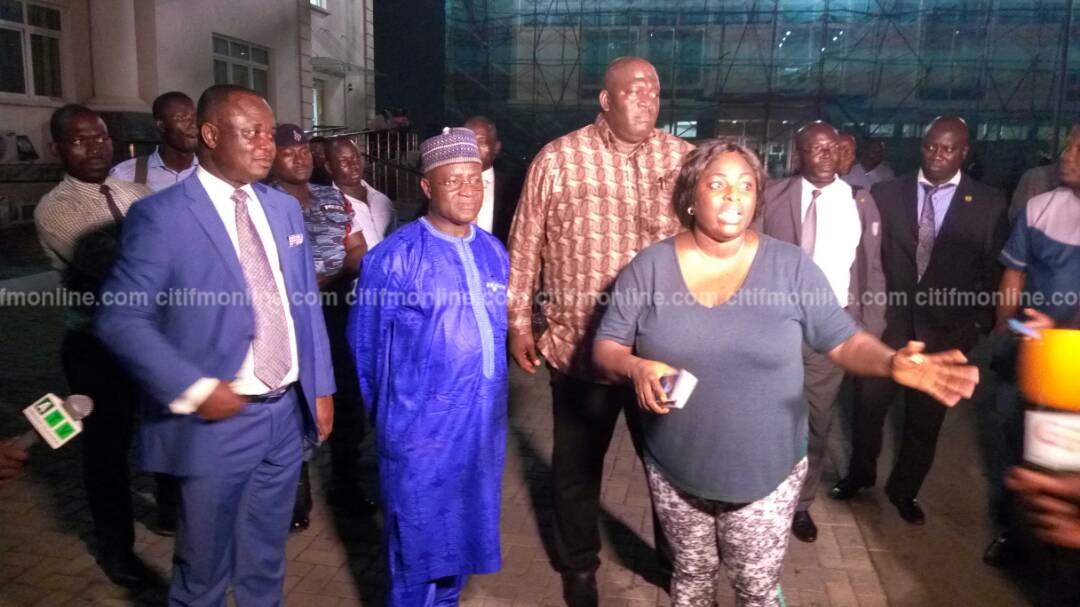 Majority leader, Osei Kyei Mensah Bonsu and other Parliamentarians join Kate Addo, the Dir. of Public Relations at Parliament to assess the situation