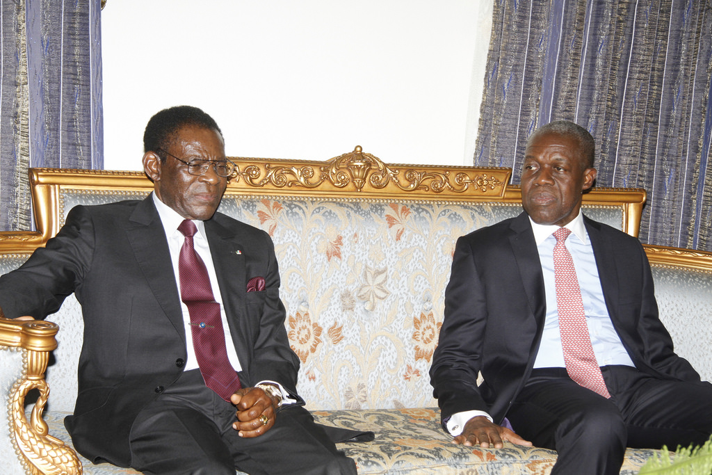 President Theodoro Obiang Nguema Mbasogo with former Vice President, Paa Kwesi Amissah Arthur