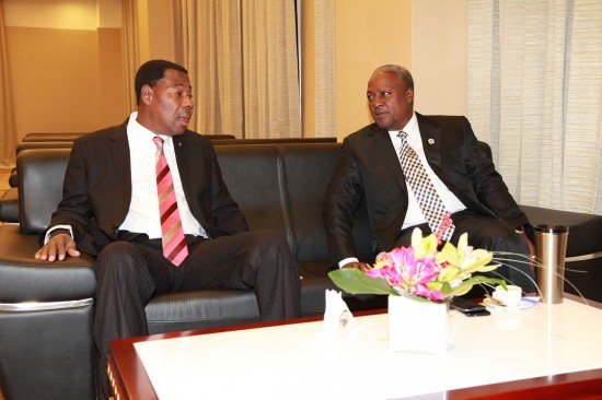 Former President John Mahama and Eq. Guinea's Theodoro Obiang Nguema Mbasogo