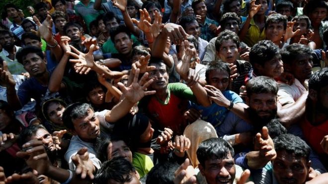 More than 400,000 Rohingya have fled from Myanmar to neighbouring Bangladesh