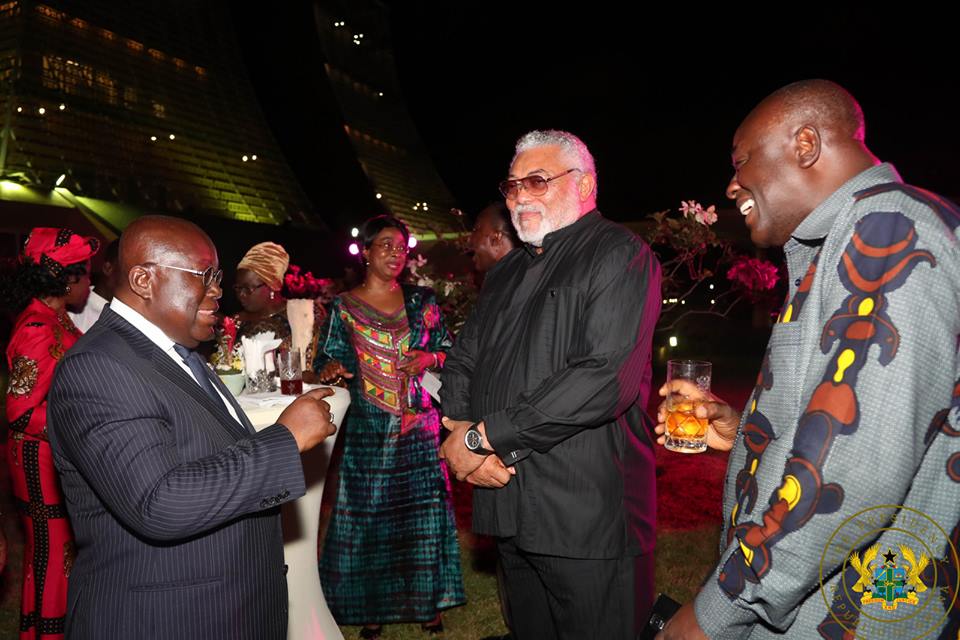 President Akufo-Addo with the Jerry John Rawlings at the gathering