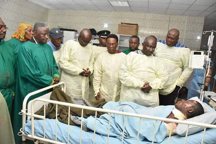 Vice President Bawumia visiting some victims of the Atomic Gas explosion