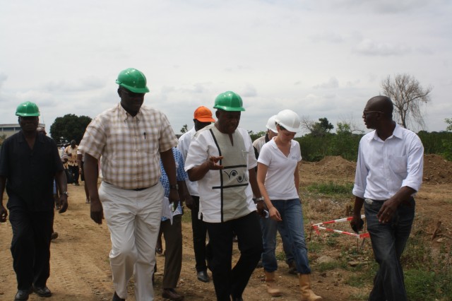 Former Minister, Alhaji Collins Dauda with Mr. G. K. Dovlo, then-MD for GWCL inspecting the Project Site in 2015