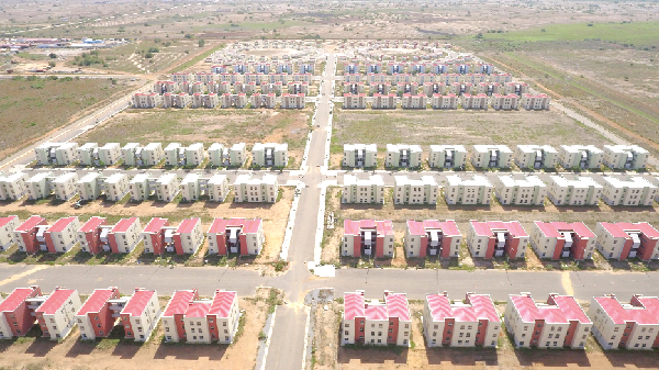 A line-up of the housing units at the Saglemi site